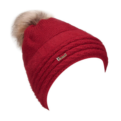

Tailored Women Hairball Letter Winter Keep Warm Crochet Ski Hat Braided Cap