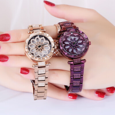

Watch female full diamond student Korean version of the simple starry lady rotating female watch