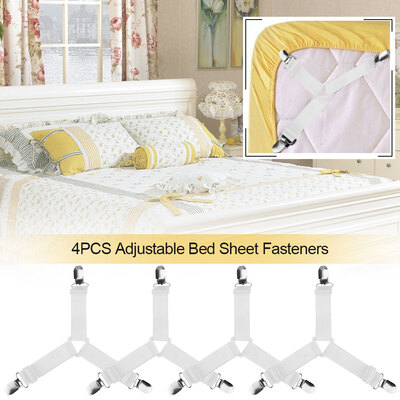 

4pcs Adjustable Triangle Bed Mattress Sheet Holder Straps Clips Gripper Fasteners Bed Sheet Holder Sheet Strap