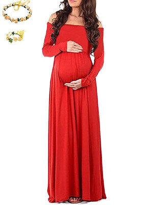 

Simple&Elegant Boat Neck Long Sleeve Maxi Dress