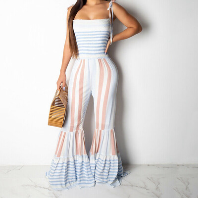 

Sexy Women Clubwear Summer Playsuit Party Jumpsuit Romper Bell-bottom Trousers