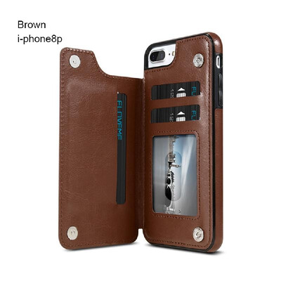 

High-grade Business Men Women Magnetic Leather Wallet Case Card Slot Shockproof Flip Cover for i-Phone 88 Plus77 Plus6XXSXR