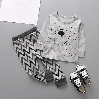 

2Pcs Toddler Baby Girls Boys Kids Cartoon Outfits Clothes T-shirt TopsPants Set