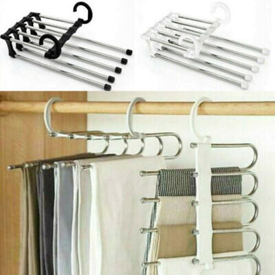 

Pants Rack Multi-functional 5 In 1Stainless Steel Magic Hanger Scarf Tie Rack US