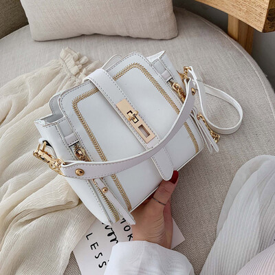 

Tailored Womens Fashion Flip Pure-Colour Chains Cover Retro Shoulder Bag Purse Flap Bag