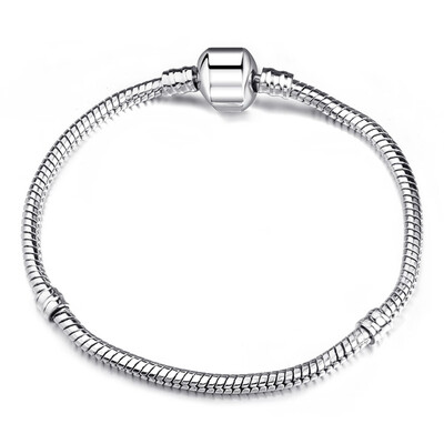 

European bead chain 3mm snake chain pure copper plated silver large bead chain