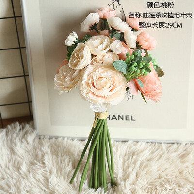 

Artificia Flower Ranunculus Plant Leaves Wedding party decoration