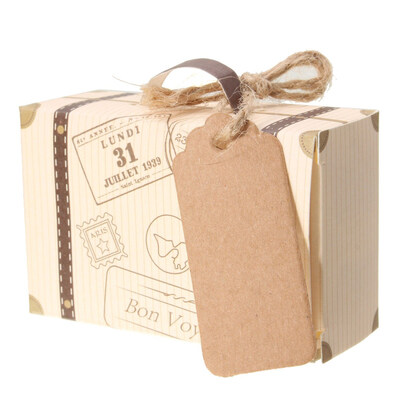 

FUNNYBUNNY 10Pcs Wedding Favor Mini Suitcase Gift Box Kraft Candy Boxes Party Supply New