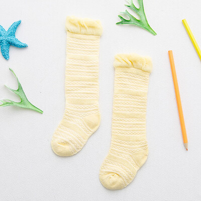 

Necessaries Summer Cotton Childrens Net Socks Baby Knee Stockings Retro Breathable Anti-mosquito Net Socks