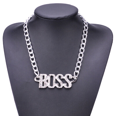 

hip hop necklace 1 piece chain necklace fashion punk style letter pendant fashion pop jewelry