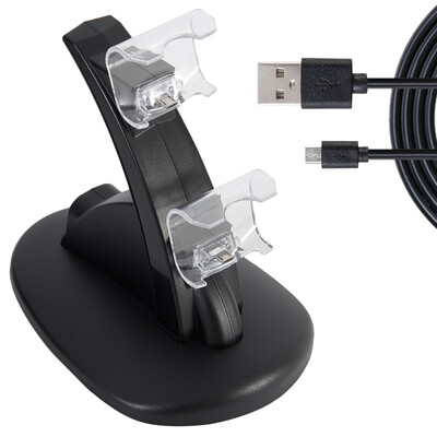 

2019 New Style LED Dual USB Charging Charger Dock Stand Cradle Docking Station for PS4 Game Gaming Console Controller