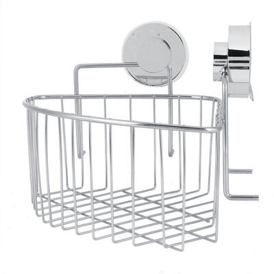 

Greensen Stainless Steel Free Punch Wall Mounted Corner Shelf Organizer Basket with Strong Suction