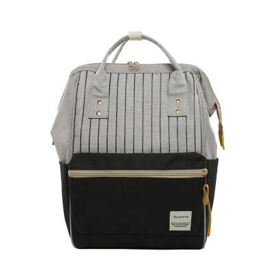 

Women Maternity Backpack Stripe Hit Color Shoulder Handbags School Bags