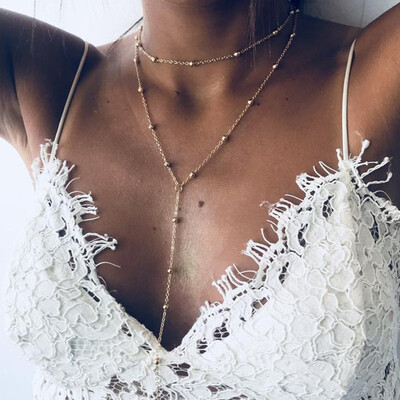

Bohemian Gold Color Multi Layer Moon Pendant Necklace For Women Long Chain Sequined Choker Collar Necklace Fashion Jewelry Gift