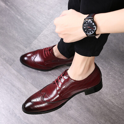 

Mens leather shoes fashion Brock tide shoes mens extra large size shoes