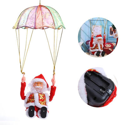 

Creative Electric Skydiving Santa Claus Plush Doll Singing Toy Kids Gifts