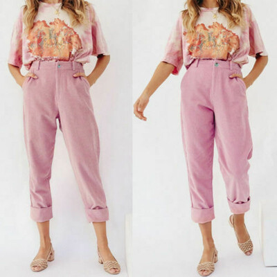 

Womens High Waist Skinny Slim Jeggings in Stretchable Corduroy Pants Trousers