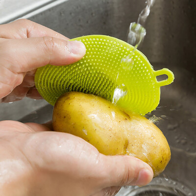 

Toponeto Silicone Dish Washing Sponge Scrubber Kitchen Cleaning Antibacterial Tool