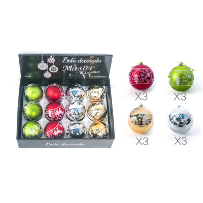 

12 Pcs Christmas Xmas Tree Ball Bauble Hanging Home Party Ornament Decor Pendant