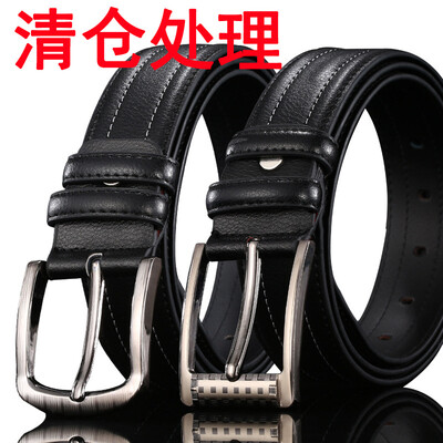 

Belt mens leather pin buckle belt leather student casual fashion youth middle-aged pants with Korean version of the spot
