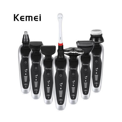 

Kemei 7 In 1 Electric Shavers Rechargeable Shaving Machine Rotary Triple Blade Floating Heads Body Trimmers