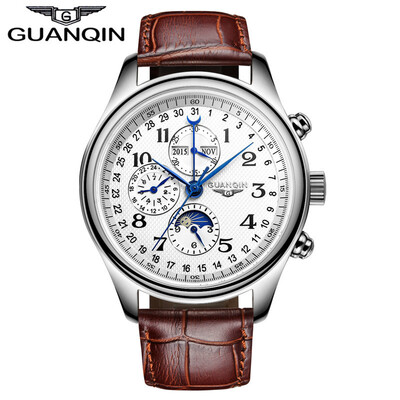 

GUANQIN GQ20022 Male Auto Mechanical Watch Moon Phase Complete Calendar Men Wristwatch