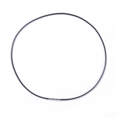 

Waxed Polyester Cord Necklace Making with 304 Stainless Steel Clasps Black 1811"46cm 2mm