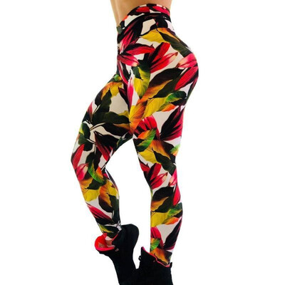 

Cross-border for Wish Amazon Ebay leaves new print sportswear yoga pants leggings women Leaves