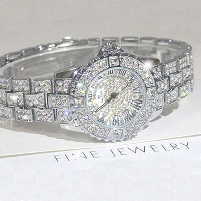 

Women Bling Stainless Steel Quartz Rhinestone Crystal Wrist Watch