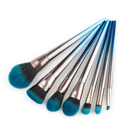 

Toponeto New 7Pcs Diamond Makeup Brush Set Big Fish Tail Foundation Powder Brushs