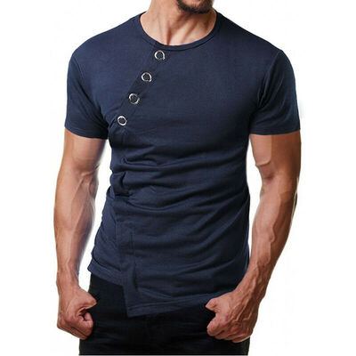 

Mens T Shirt Slim Fit Casual T-shirt Tops Summer Clothes Bodybuilding Muscle Tee