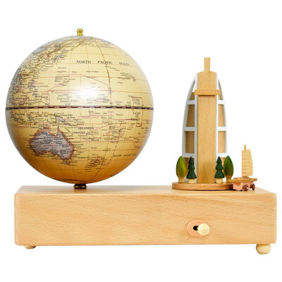 

Fun globe 5 inches 13cm antique touch light Arabian star scene music bell globe