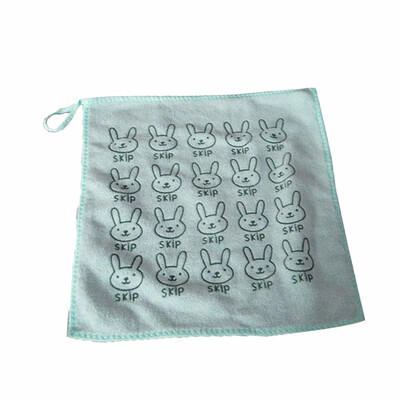 

Rabbit Bunny Microfiber Square Towel Baby Newborn Kitchen Cleaning Hand Wipe Saliva Towel Bathroom Dish Cloth Handkerchief