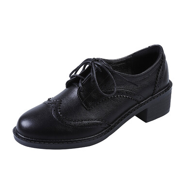 

1314-5 Europe&the United Kingdom single shoes womens fashion simple&thick with thin wo