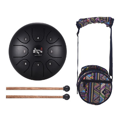 

55 Inch Mini 8-Tone Steel Tongue Drum C Key Percussion Instrument Hand Pan Drum with Drum Mallets Carry Bag