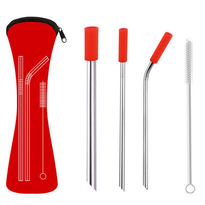 

Anti-scratch Stainless Steel Straw Reusable Metal Drinking Straws Organizer Bags