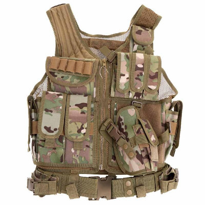 

Lixada Outdoor Military Tactical Army Polyester Airsoft War Game Hunting Vest for Camping Hiking