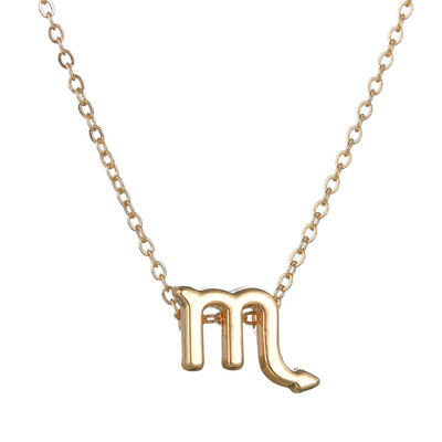 

12 Horoscope Aries Pisces Leo Necklace Gold Silver Color 12 Constellation Necklaces Pendants Choker Necklaces For Women Jewelry