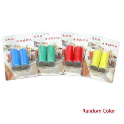 

2PCS Stainless Steel Rod Useful Stick Rust Remover Cleaning Wash Brush Wipe Pot Color Random