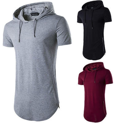 

Men&39s Basic Extended Long T- Shirt Elongated Tee Fashion Casual Hooded -2XL