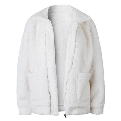 

Women Zipper Fashion Casual Winter Jackets Solid Color Street Daily Coat