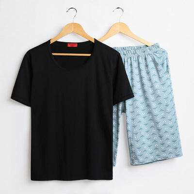 

Mens Pajama Set Pants Short Cotton Printed Pants Wear Outer Men Sleep Bottoms Shorts Pajamas