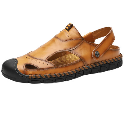 

Fashion Man Beach Sandals Mens Summer Casual Leather Sandals Breathable Tide Outdoor Beach Shoes Outdoor Casual shoes
