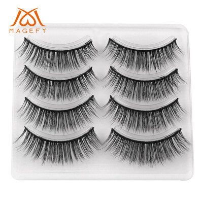 

〖Follure〗4Pair Luxury 3D False Lashes Fluffy Strip Eyelashes Long Natural Party