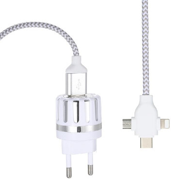 

2018 New 3 in 1 Charging Cable Data Cable 2A with Micro USBType-cLightning for IPhone Xiaomi Huawei Samsung Nylon Braided Multip
