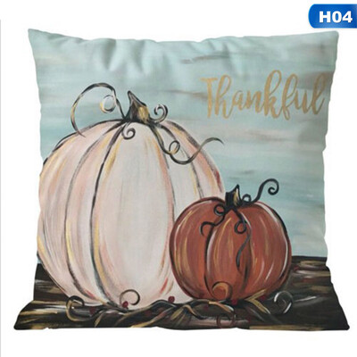 

High Quality Halloween Watercolor Pumpkin Cushions Cover Home Decor Linen Pillow Cover Car Sofa Throw Pillows Pillowcase