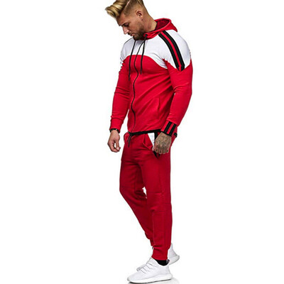 

Toponeto Mens Autumn Winter Pocket Sweatshirt Top Pants Sets Sports Suit Tracksuit