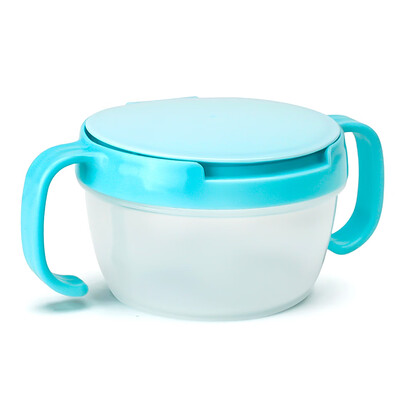 

Baby Snack Container with Attached lid&Soft Spill-Proof Guard Cute BPA-Free Double Handle Spill Proof Cup
