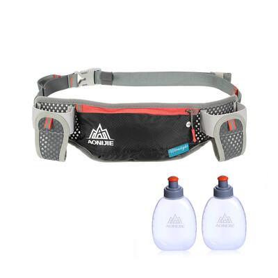 

AONIJIE Running Hydration Belt Bottle Holder Belt Reflective Running Water Belt Fanny Pack Waist Packs with Two 170ml Water Bottle