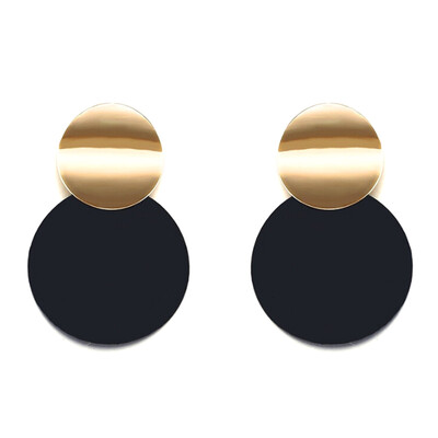 

Charm Black Earrings Trendy Two Smooth Round Earrings Women Jewelry Hot